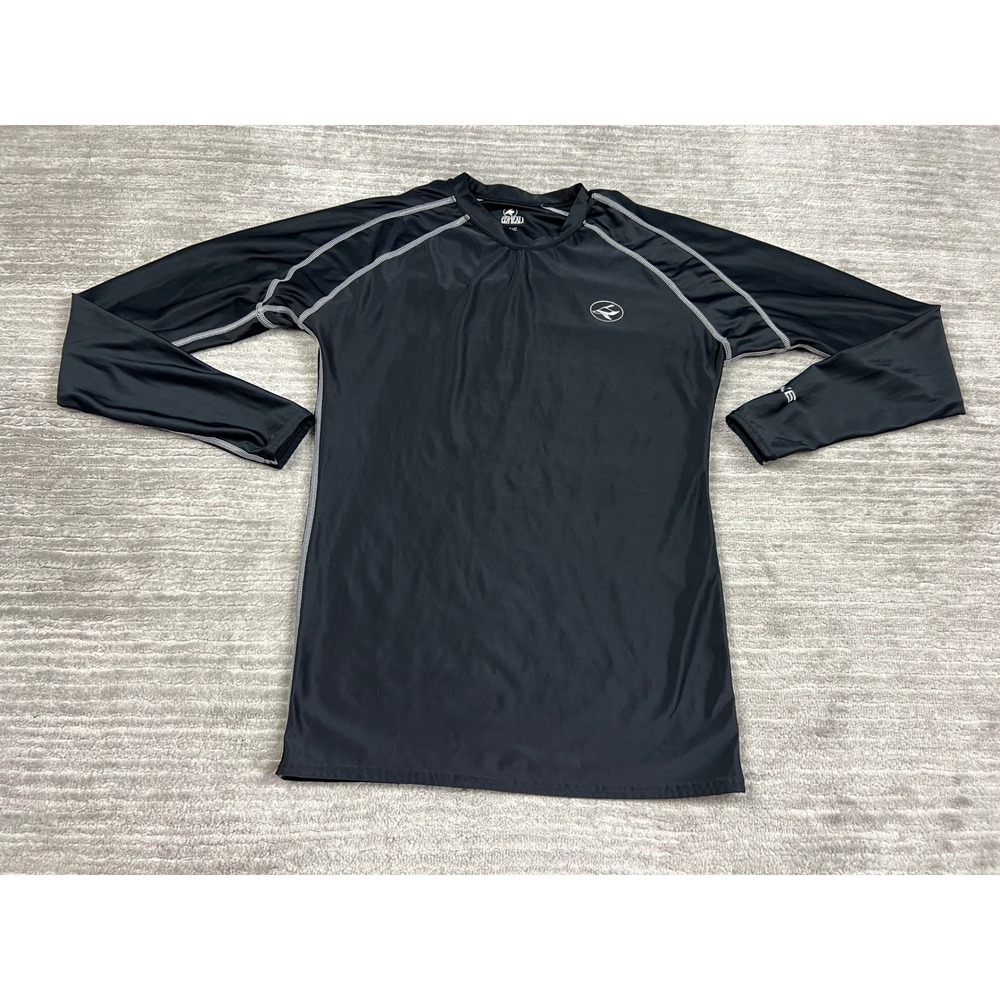 Redhead Rash Guard Mens Large Black Long Sleeve Swim Shirt Performance Flatlock
